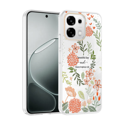 Oppo A6 Pro Kılıf Kamera Korumalı Desenli Zore Klip Kapak Beautiful