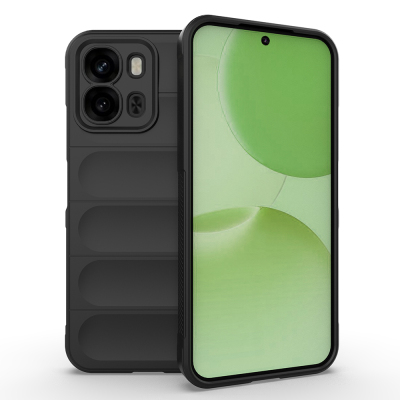 Oppo A6X Kılıf Esnek TPU Oyuklu Arka Yüzey Tasarımlı Zore Etnik Silikon Kapak Siyah