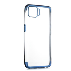 Oppo A73 Case Zore Dört Köşeli Lazer Silicon Cover Blue