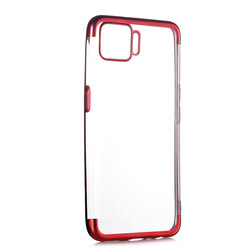 Oppo A73 Case Zore Dört Köşeli Lazer Silicon Cover Red