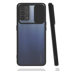 Oppo A74 4G Kılıf Zore Lensi Kapak Siyah