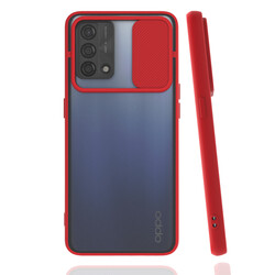 Oppo A74 4G Kılıf Zore Lensi Kapak Kırmızı