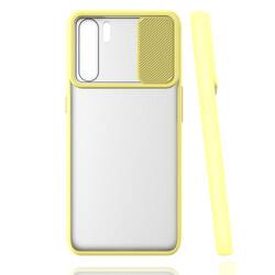 Oppo A91 Case Zore Lensi Cover Yellow