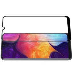 Oppo A91 Zore Kenarları Kırılmaya Dayanıklı Cam Ekran Koruyucu Siyah