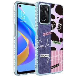 Oppo A96 4G Case Airbag Edge Colorful Patterned Silicone Zore Elegans Cover NO8