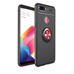 Oppo AX7 Case Zore Ravel Silicon Cover Black-Red