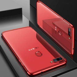 Oppo AX7 Kılıf Zore Dört Köşeli Lazer Silikon Kapak Kırmızı