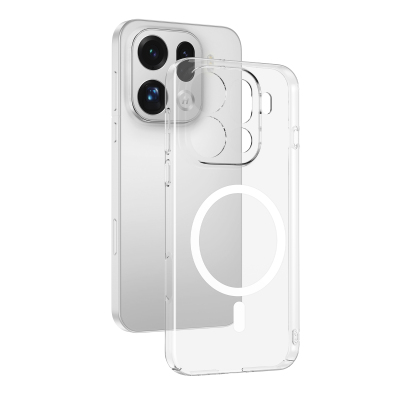 Oppo Find X9 Pro Kamera Korumalı M-Safe Şarj Özellikli Şeffaf Zore London Sert PC Kapak Şeffaf