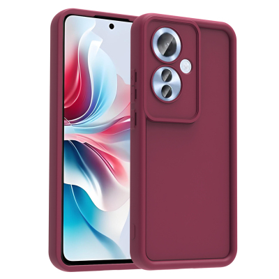 Oppo Reno 11F 5G Case Camera Protected Zore Ananas Cover Plum