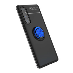 Oppo Reno 3 Pro 5G Case Zore Ravel Silicon Cover Black-Blue