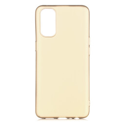 Oppo Reno 4 Case Zore Premier Silicon Cover Gold