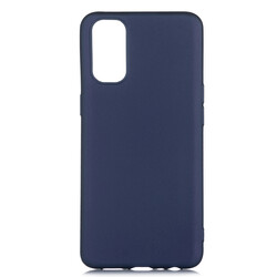 Oppo Reno 4 Case Zore Premier Silicon Cover Navy blue