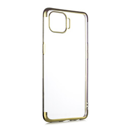 Oppo Reno 4 Lite Case Zore Dört Köşeli Lazer Silicon Cover Gold