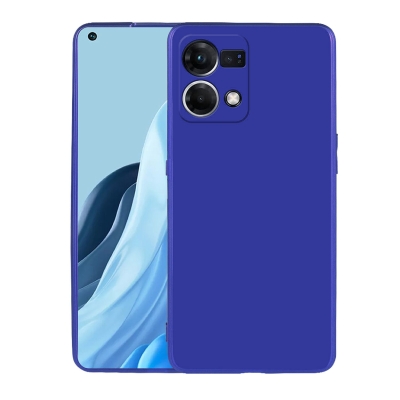 Oppo Reno 7 4G Case Zore Premier Silicon Cover Saks Blue