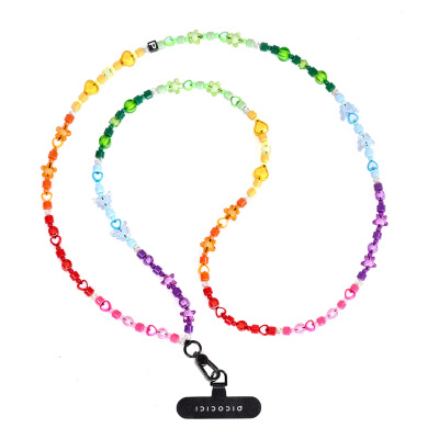 Picocici Colorful Stone Designed Rainbow Star Phone Neck Strap Lanyard Colorful