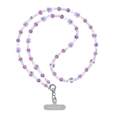 Picocici Lilac Stone Electroplated Watermelon Phone Neck Strap Lanyard Lila