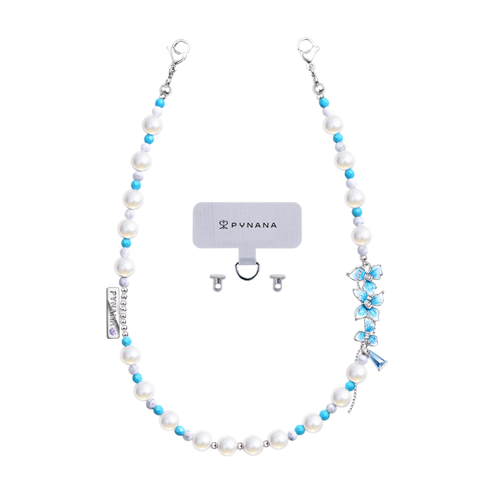 Pynana Blueflower Series Pearl Stone Telephone Wrist Hanging Rope - 6