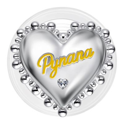 Pynana BubbleHeart 360 Degree Rotating Magnetic Ring Stand Phone Holder Silver