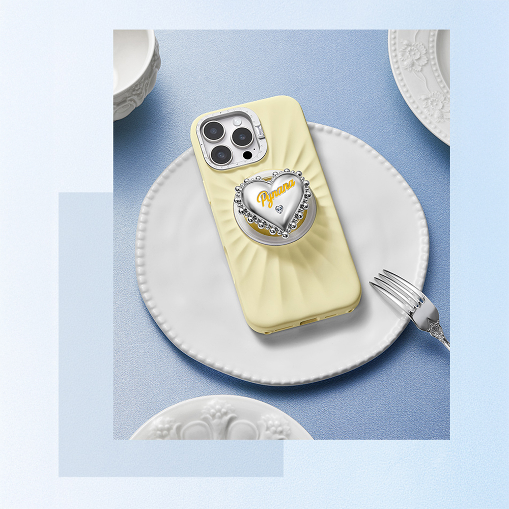 Pynana BubbleHeart 360 Derece Dönebilen Magnetik Ring Stand Telefon Tutucu - 3