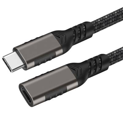 Qgeem Extension USB3.2 Type-C PD Extension Cable 100W 20Gbps 4K@60Hz 0.5 Meter Black