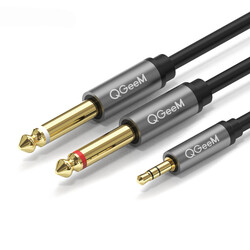 Qgeem QG-AU01 3.5mm To 6.35mm Aux Audio Kablo 1M Siyah