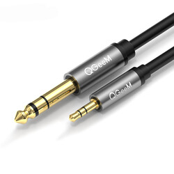 Qgeem QG-AU02 3.5mm To 6.35mm Aux Audio Kablo 1.5M Siyah
