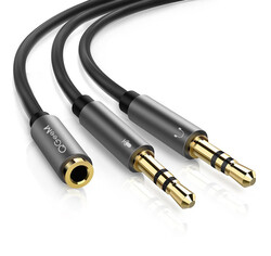Qgeem QG-AU06 3.5mm Çoğaltıcı Audio Kablo Siyah
