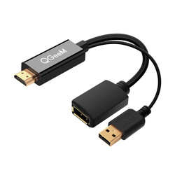 Qgeem QG-HD01 HDMI To Display Port Dönüştürücü Siyah