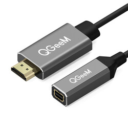 Qgeem QG-HD02 HDMI To Mini Display Port Dönüştürücü Siyah