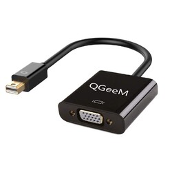 Qgeem QG-HD17 Mini Display Port To VGA Dönüştürücü Siyah