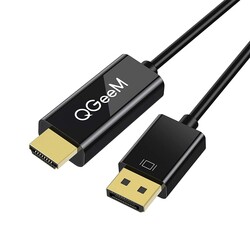 Qgeem QG-HD22 Display Port To HDMI Kablo Siyah
