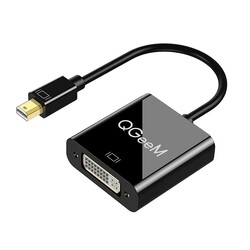 Qgeem QG-HD27 DVI To Mini Display Port Dönüştürücü Siyah