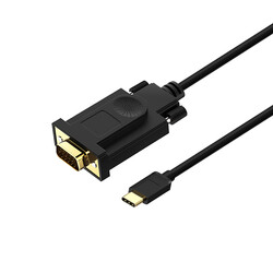 Qgeem QG-UA17 Type-C to VGA Adapter High Definition Converter Cable 1080p 60Hz 1.2 meters Black