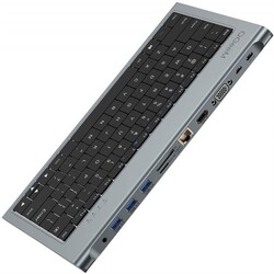 Qgeem QG-UH-11-2 Type-C Hub Keyboard Black
