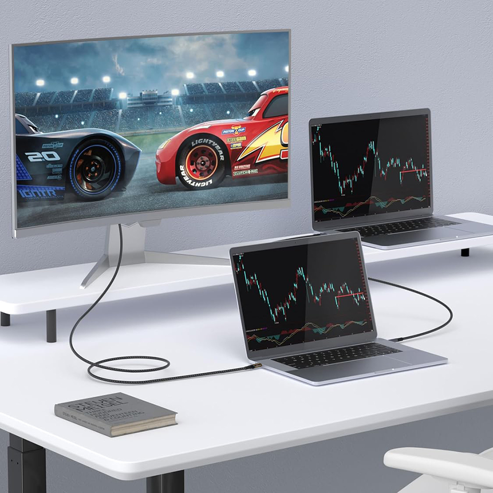 Qgeem QG04 Digital LED Display Type-C to Type-C PD 40G 8K@60Hz Data Cable 240W 1M - 5