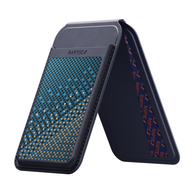 Raptic Aramid Serenity Series M-Safe Compatible Card Holder with Stand Navy blue