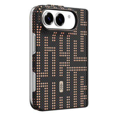 Raptic Aramid SkinPro Grid Series Carbon Cover for Apple iPhone Duo (Fold) – MagSafe Compatible Black