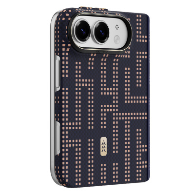 Raptic Aramid SkinPro Grid Series Carbon Cover for Apple iPhone Duo (Fold) – MagSafe Compatible Navy blue