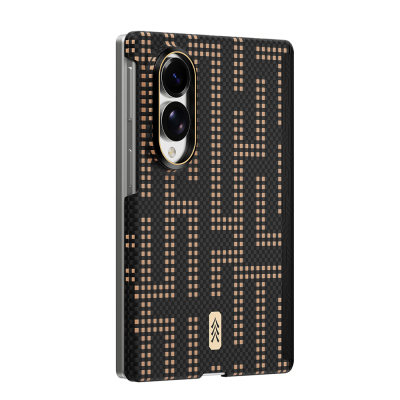 Raptic Aramid SkinPro Series Carbon Cover with M-Safe Charging for Galaxy Z Fold 8 Black