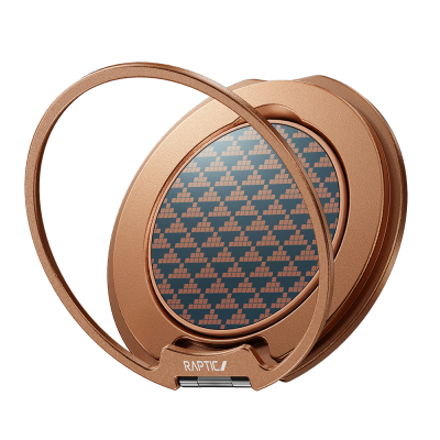 Raptic FreeFlow Destiny Serisi 360 Derece Dönebilen Magnetik Ring Stand Telefon Tutucu Gold-Mavi