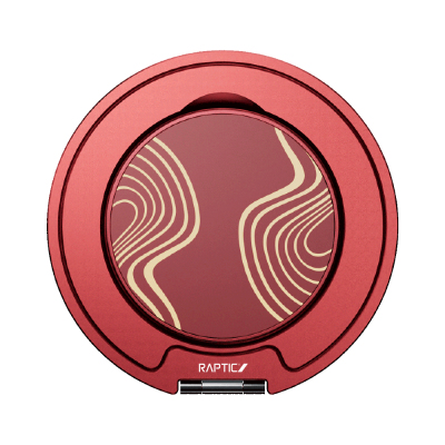 Raptic FreeFlow Grid Serisi 360 Derece Dönebilen Magnetik Ring Stand Telefon Tutucu Kırmızı-Sarı