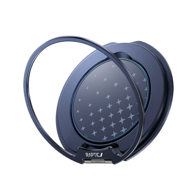 Raptic FreeFlow Serenity Serisi 360 Derece Dönebilen Magnetik Ring Stand Telefon Tutucu Lacivert