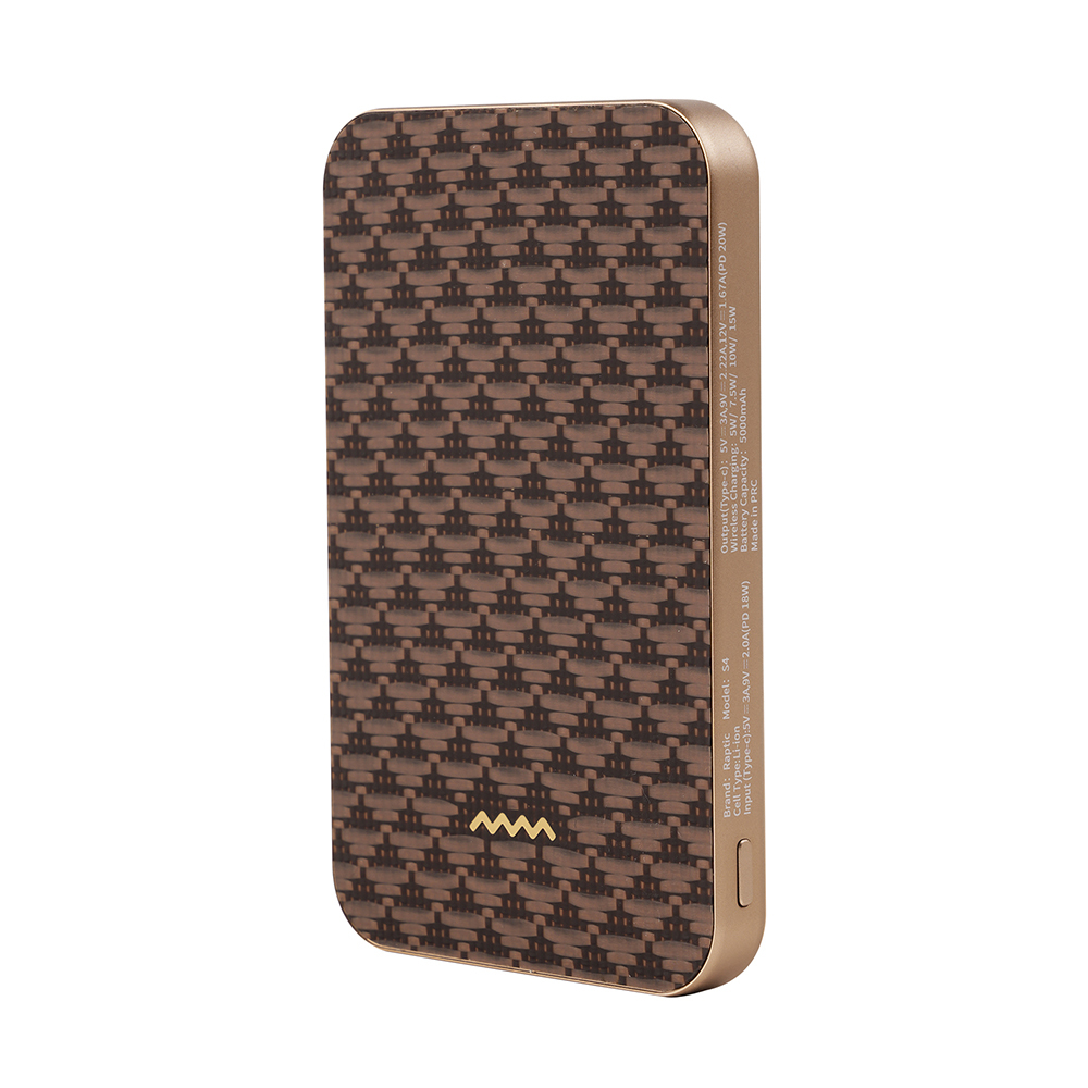 Raptic S4 Aramid-Skin M-safe Şarj Özellikli Ultra İnce Powerbank 15W 5000mAh - 1
