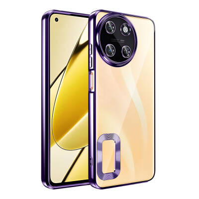 Realme 11 4G Case Camera Protection Zore Omega Cover Showing Logo Derin Mor