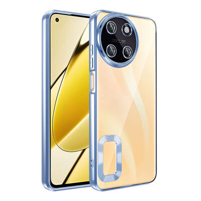 Realme 11 4G Case Camera Protection Zore Omega Cover Showing Logo Sierra Mavi