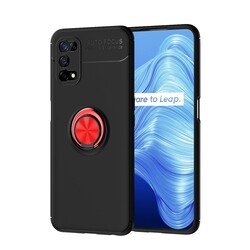 Realme 7 Pro Case Zore Ravel Silicon Cover Black-Red