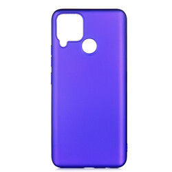 Realme C15 Case Zore Premier Silicon Cover Saks Blue