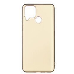 Realme C25 Case Zore Premier Silicon Cover Gold