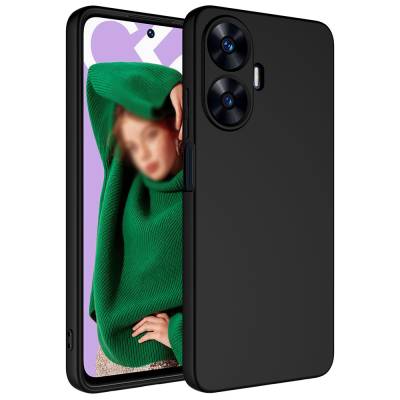 Realme C55 Case Zore Mara Lansman Cover Black