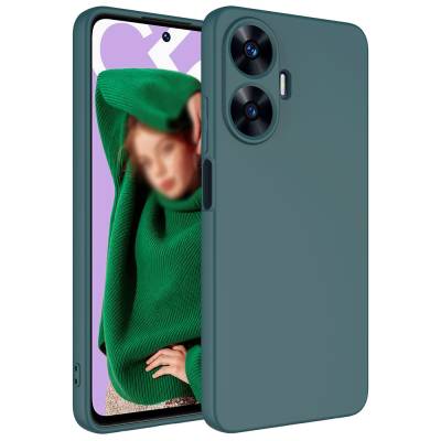 Realme C55 Case Zore Mara Lansman Cover Dark Green